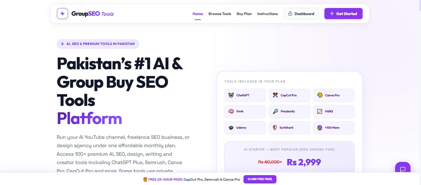 GroupSEOToolz live site homepage