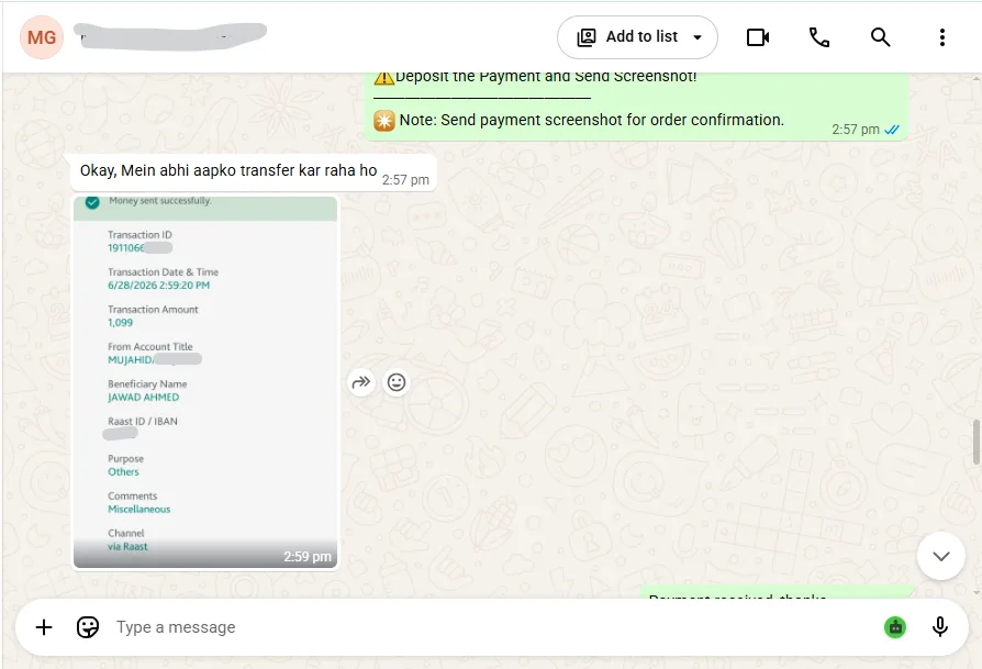 WhatsApp buyer or payment screenshot 10