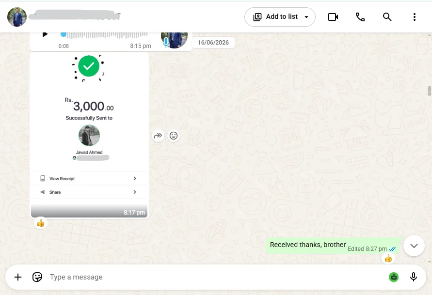 WhatsApp buyer or payment screenshot 3