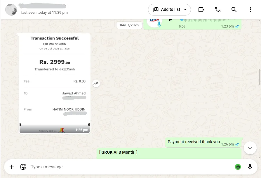 WhatsApp buyer or payment screenshot 8